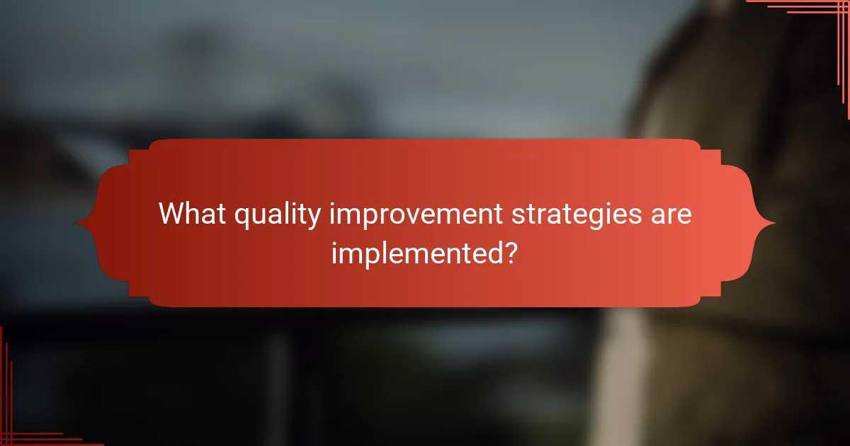 What quality improvement strategies are implemented?